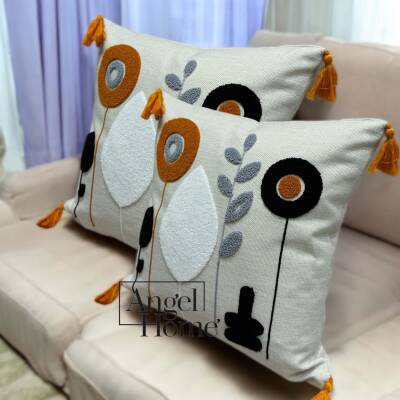 2'li Punch Kırlent Kılıfı 40 x 40 - Round - 1